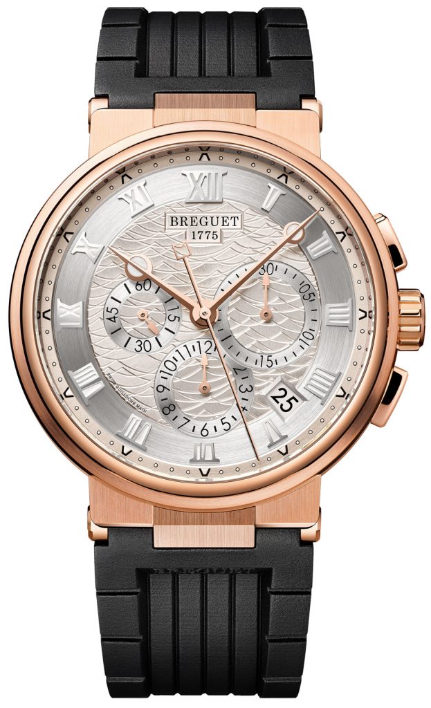 Breguet Marine Chronographe 42.3mm Rose Gold Black Rubber Men s Watch 5527BR 12 5WV buy at fair prices in Catalog of luxury watches Swiss Watches Inc