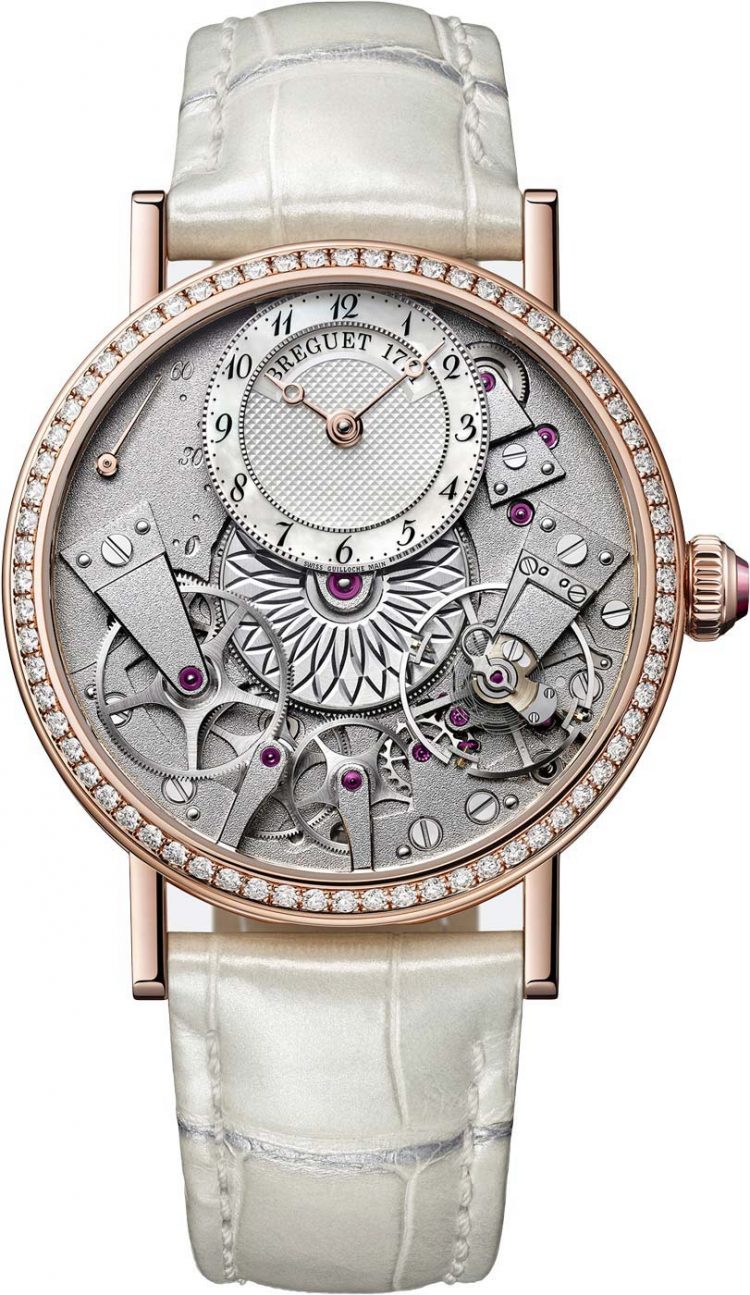 Breguet Tradition 37mm Rose Gold Diamond White Alligator Unisex Watch photo 1