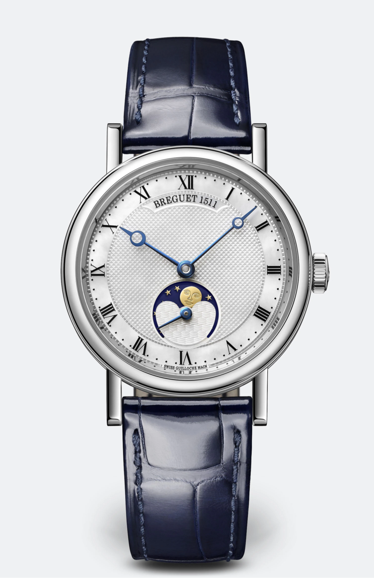 Breguet Classique Dame Moonphase White Gold Blue Leather Ladies Watch photo 1