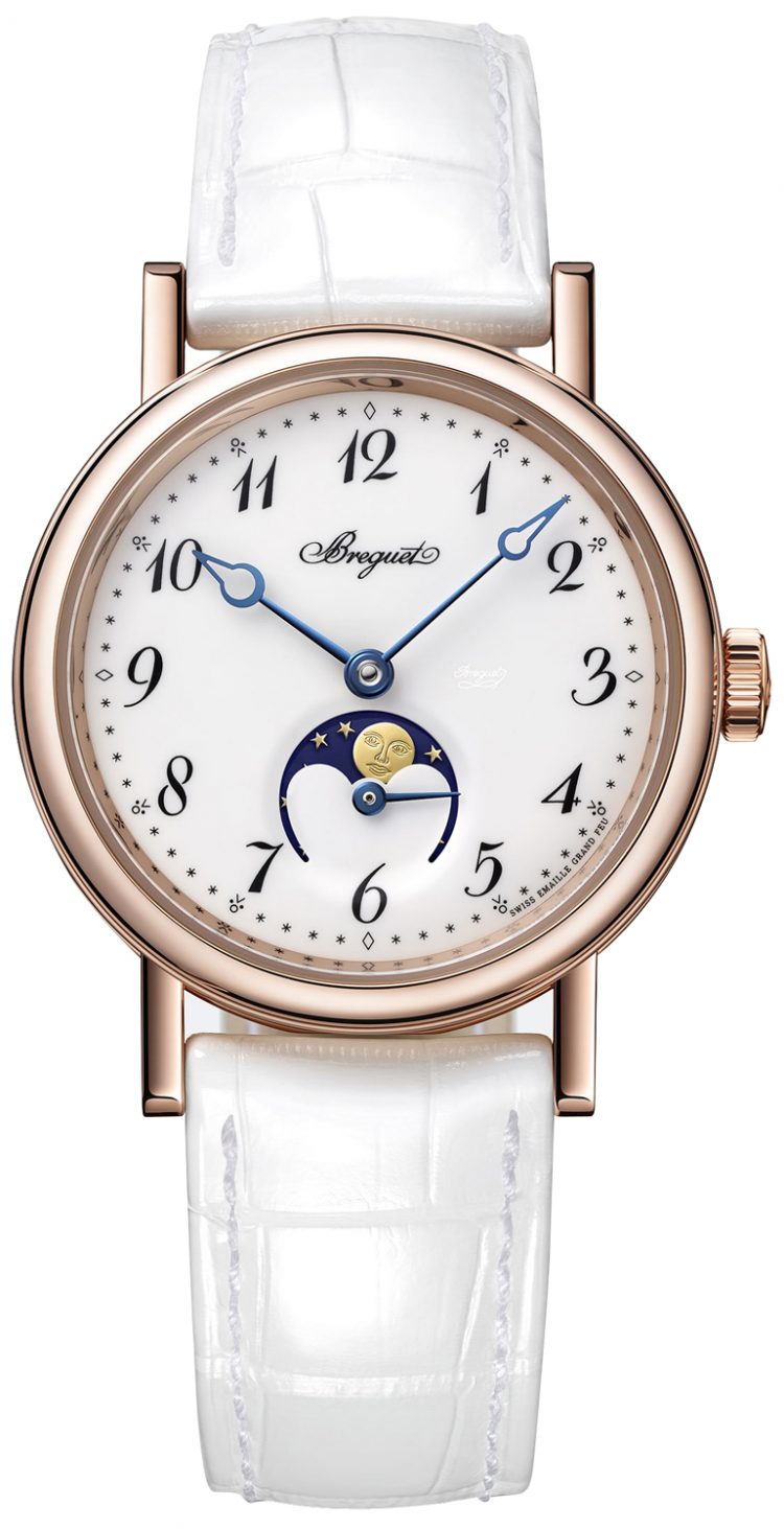 Breguet Classique Dame Moonphase Rose Gold White Leather Ladies Watch photo 1