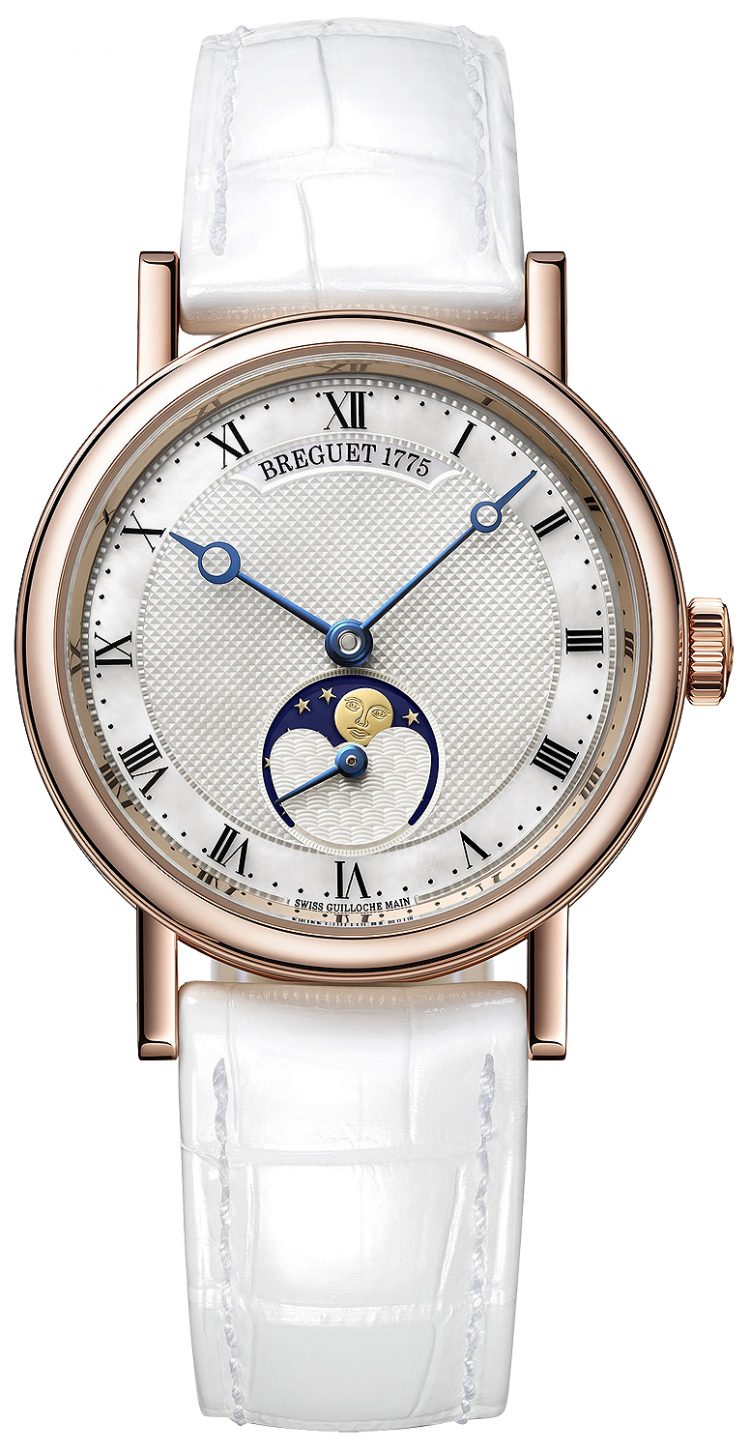 Breguet Classique Moonphase Rose Gold White Leather Ladies Watch photo 1