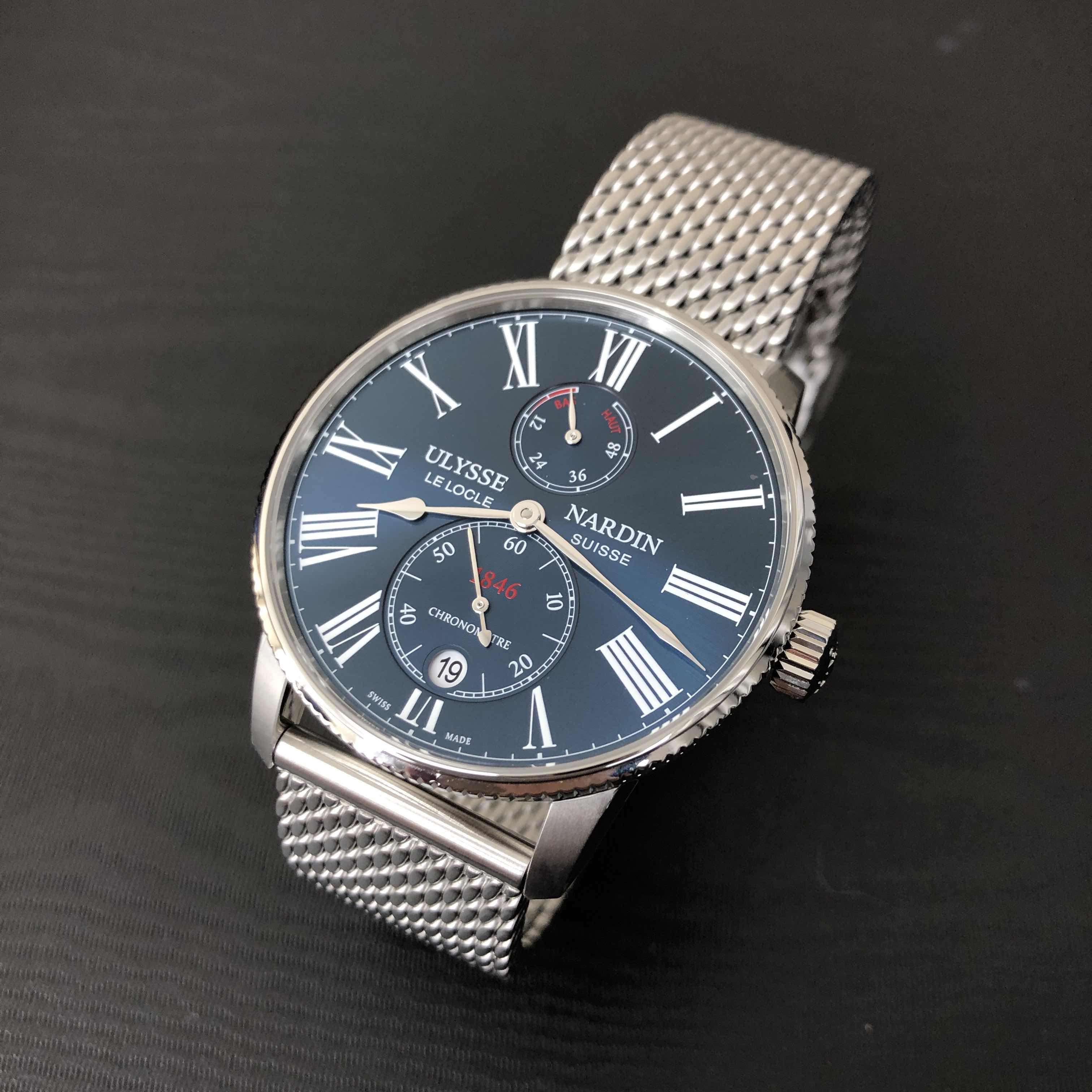 Ulysse Nardin Marine Torpilleur Blue Chronometer 42mm Mesh Steel Men's Watch