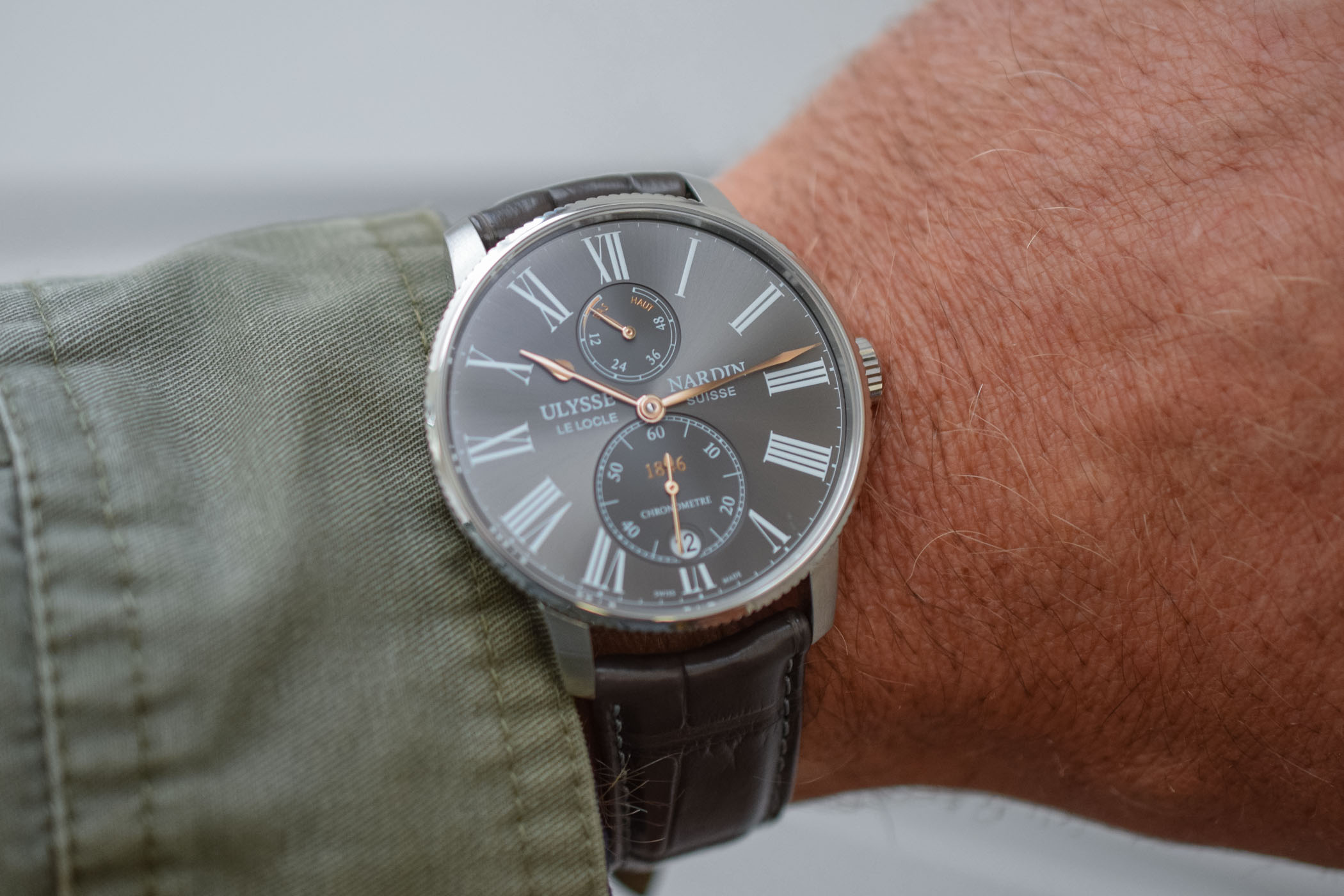 Ulysse Nardin Marine Torpilleur Chronometer 42mm Grey Alligator Men's Watch