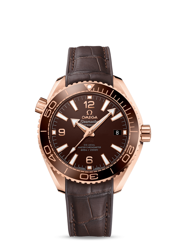 Omega Seamaster Planet Ocean 600M Co Axial Master Chronometer Sedna Gold Brown Alligator Men s Watch 215.63.40.20.13.001 buy by bargain prices in Catalog of luxury wristwatches Swiss Watches Inc