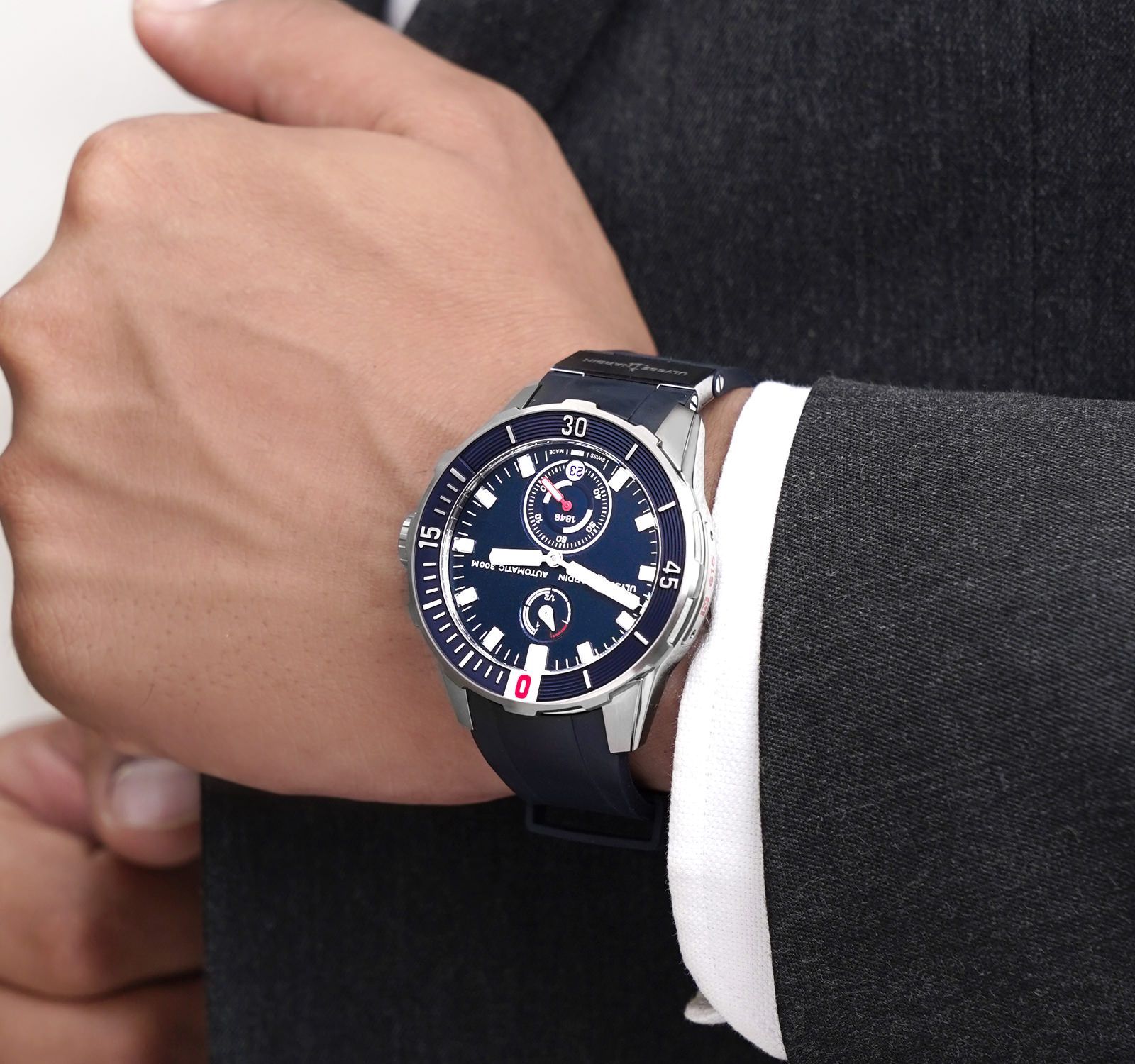 Ulysse Nardin Diver Chronometer 44mm Titanium Blue Rubber Men's Watch