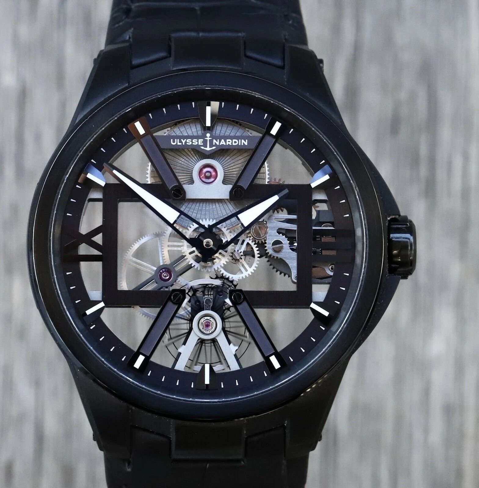 Ulysse Nardin Blast Skeleton X 42mm Titanium Black Alligator Men’s Watch