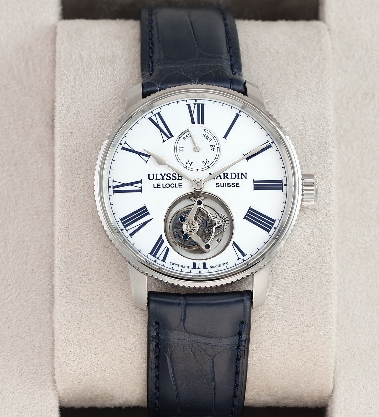 Ulysse Nardin Marine Torpilleur Tourbillon 42mm Blue Alligator Men's Watch