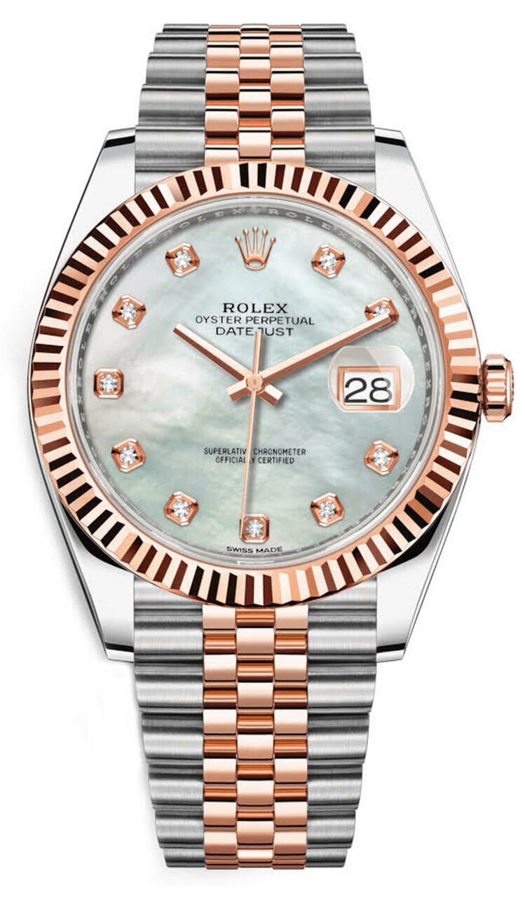 rolex datejust two tone mother of pearl