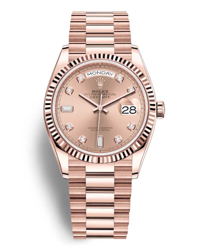 rolex oyster perpetual day date rose gold
