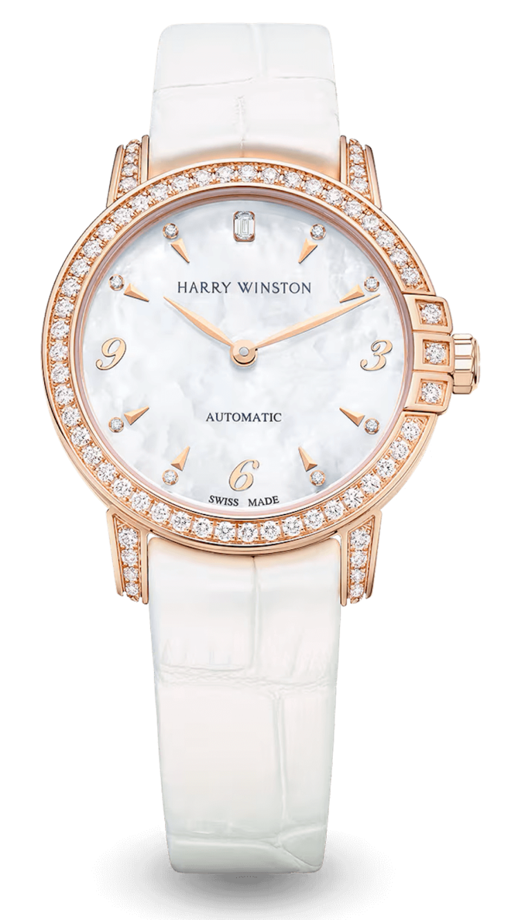 Harry Winston Midnight Automatic 29mm White Pearl Alligator Ladies Watch photo 1