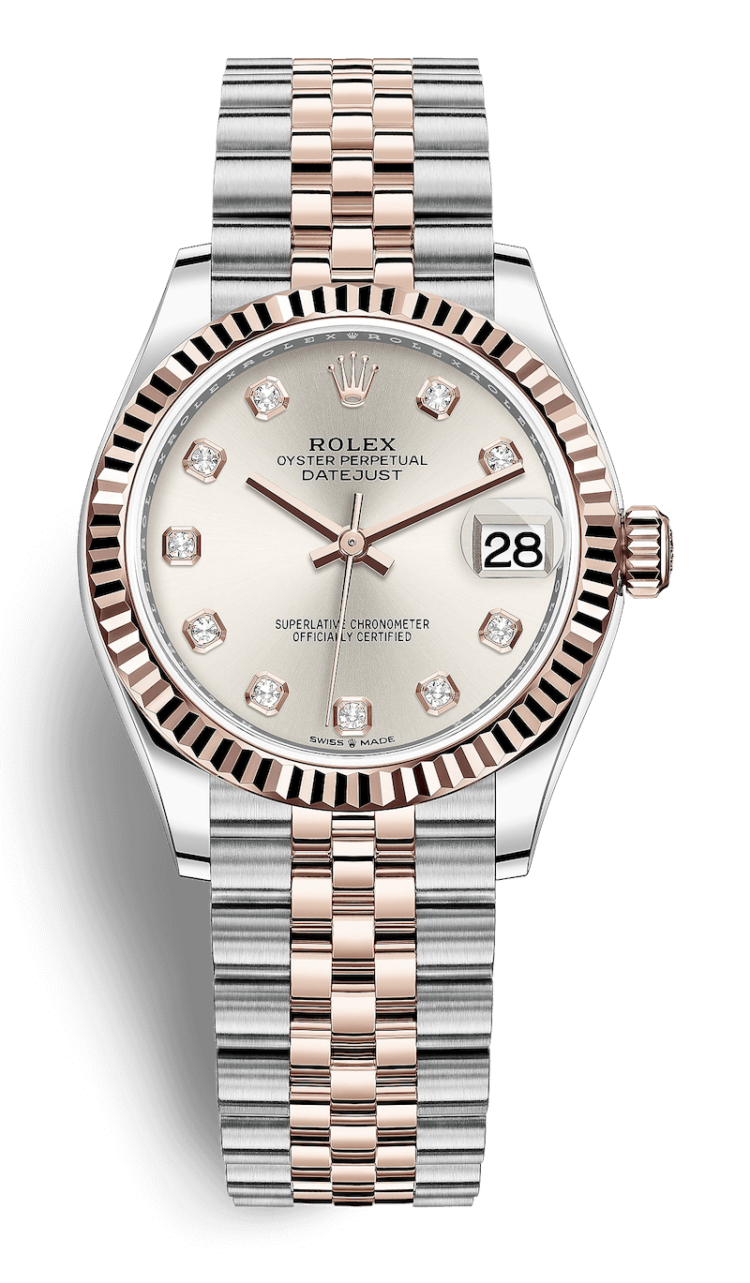 Rolex Datejust 31 Everose Rolesor Silver Jubilee Diamond-Set Ladies Watch photo 1