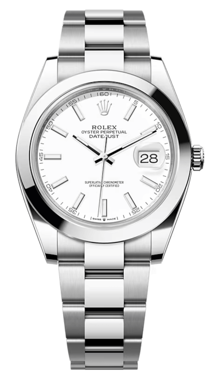 Rolex Datejust 41 White Lacquer Dial Smooth Oystersteel Men's Watch photo 1