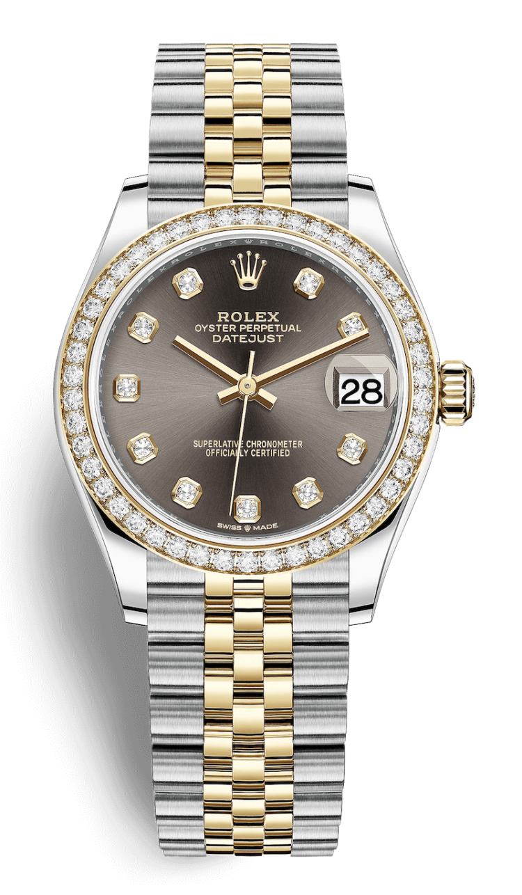Rolex Datejust 31 Dark Grey Yellow Rolesor Diamond-Set Ladies Watch photo 1