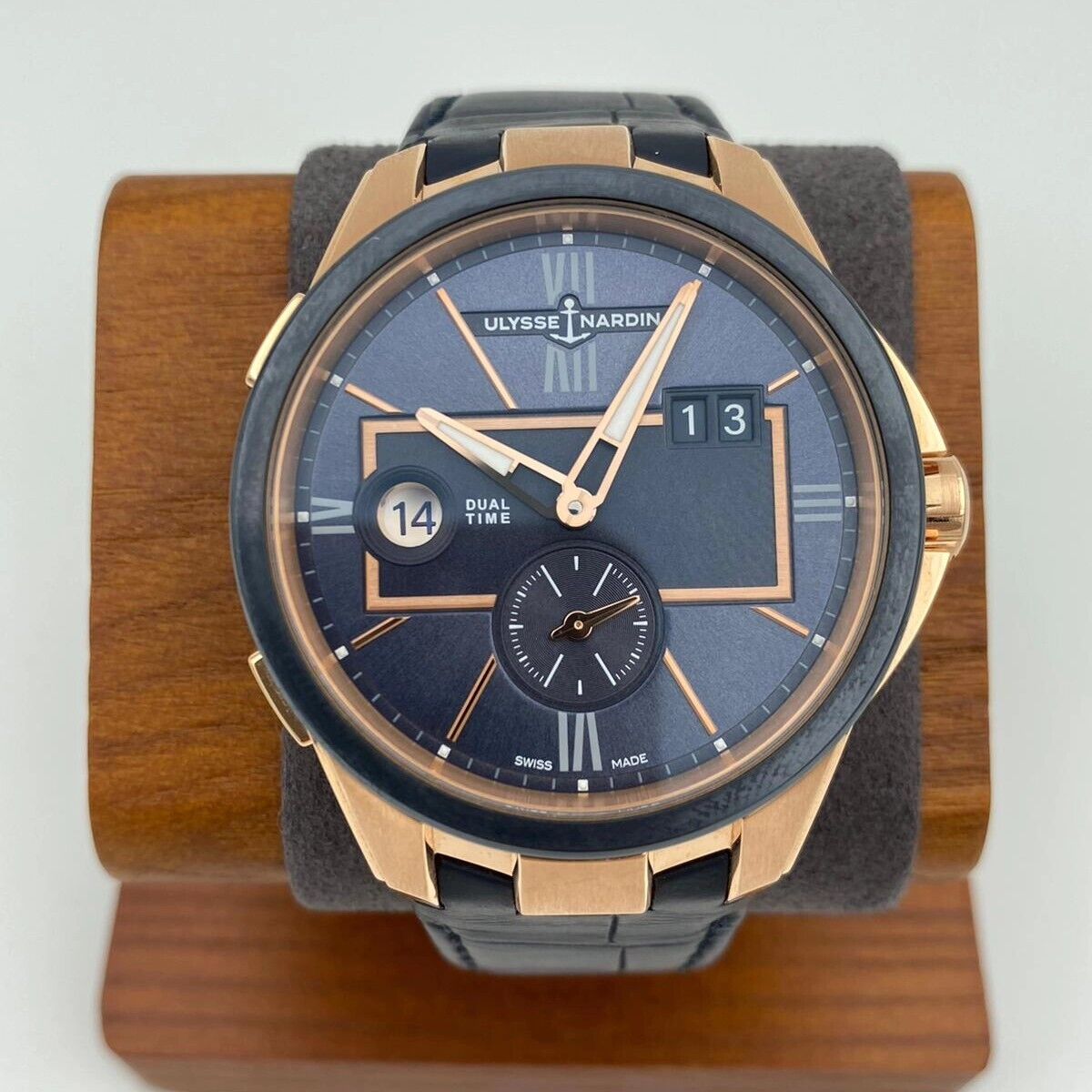 Ulysse Nardin Blast Dual Time 42mm Rose Gold Blue Rubber Men’s Watch