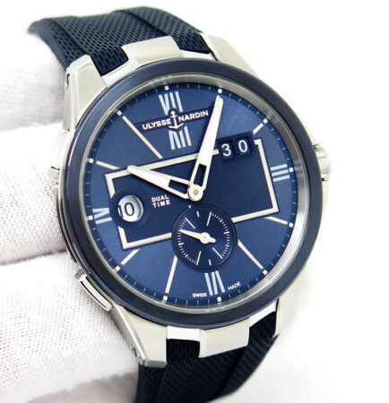 Ulysse Nardin Blast Dual Time 42mm Steel Blue Alligator Men’s Watch