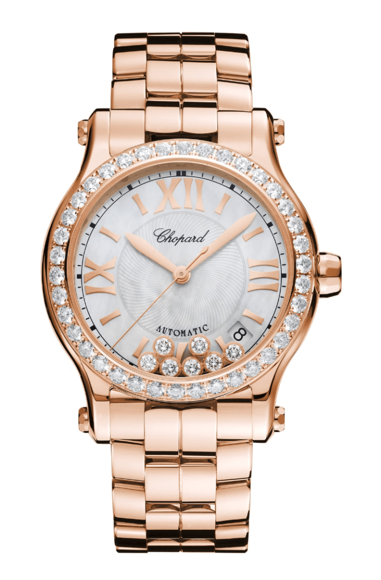 Chopard Happy Sport Rose Gold Diamond Mother-of-Pearl Ladies Watch photo 1