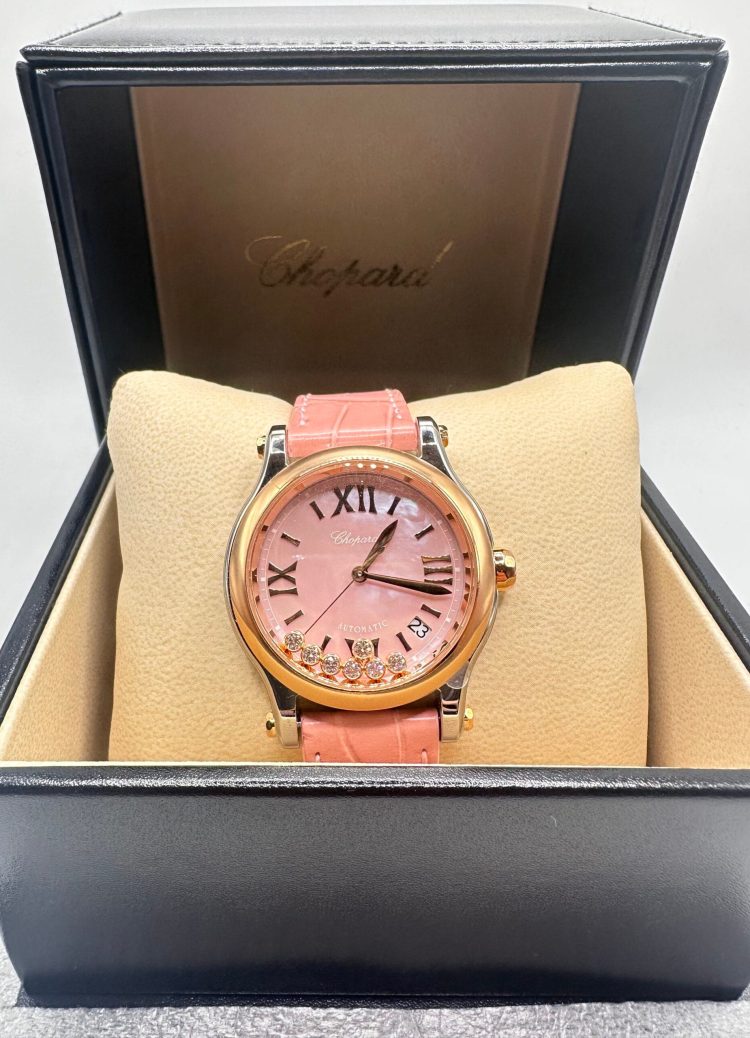 Chopard Happy Sport Pink Alligator Steel & Rose Gold Ladies Watch