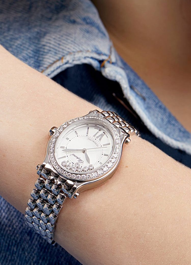 Chopard Happy Sport Stainless Steel Diamond Ladies Watch