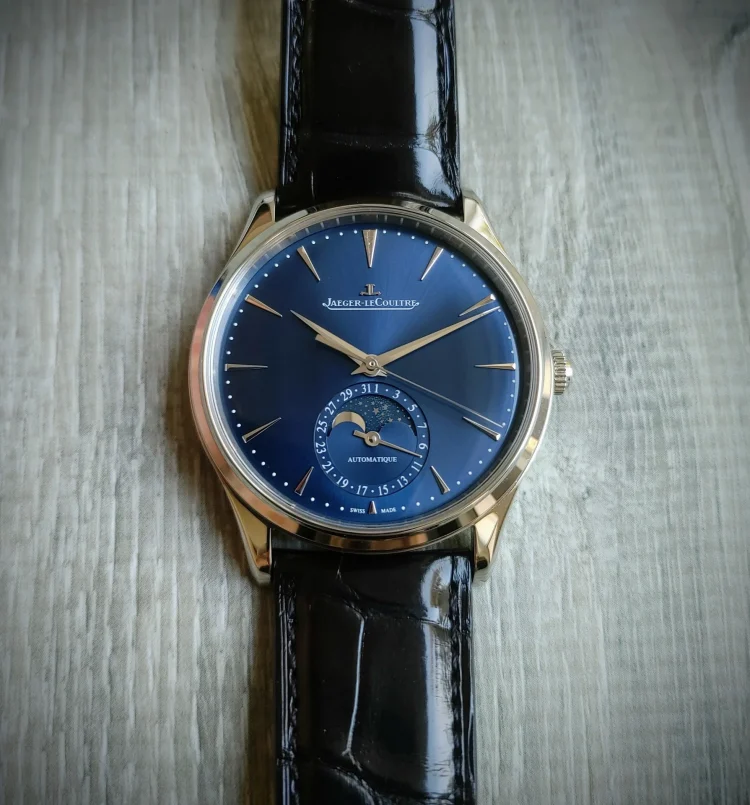 Jaeger LeCoultre Master Ultra Thin Moon Blue Dial Alligator Men's Watch photo 1