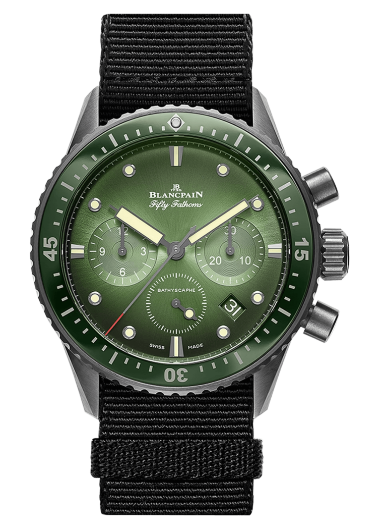 Blancpain Fifty Fathoms Bathyscaphe Tropical Green Chronographe Flyback Men's Watch photo 1