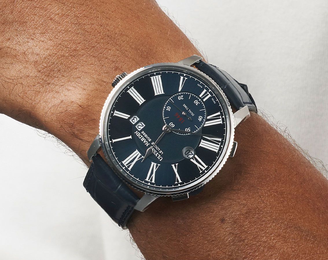 Ulysse Nardin Marine Torpilleur Dual Time 44mm Blue Alligator Men’s Watch