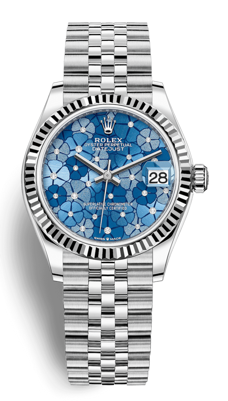 Rolex Datejust 31 Azzuro-Blue Floral-Motif Jubilee Ladies Watch photo 1