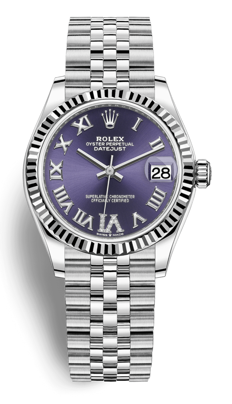 Rolex Datejust 31 White Rolesor Purple Jubilee Ladies Watch photo 1