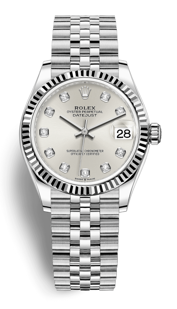 Rolex Datejust 31 White Rolesor Silver Diamond-Set Jubilee Ladies Watch photo 1