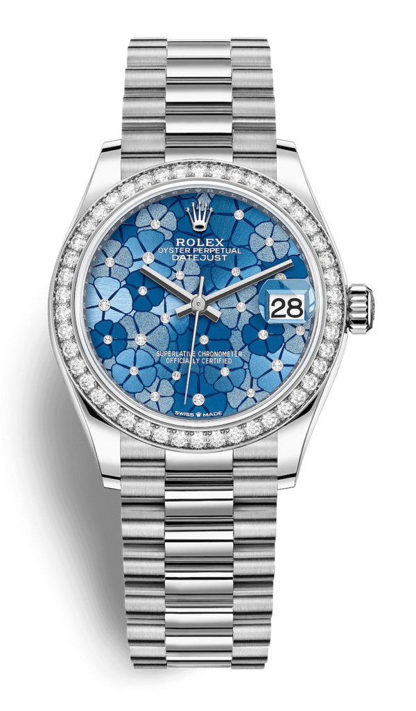 Rolex Datejust 31 Azzuro-Blue Floral-Motif Diamond President 