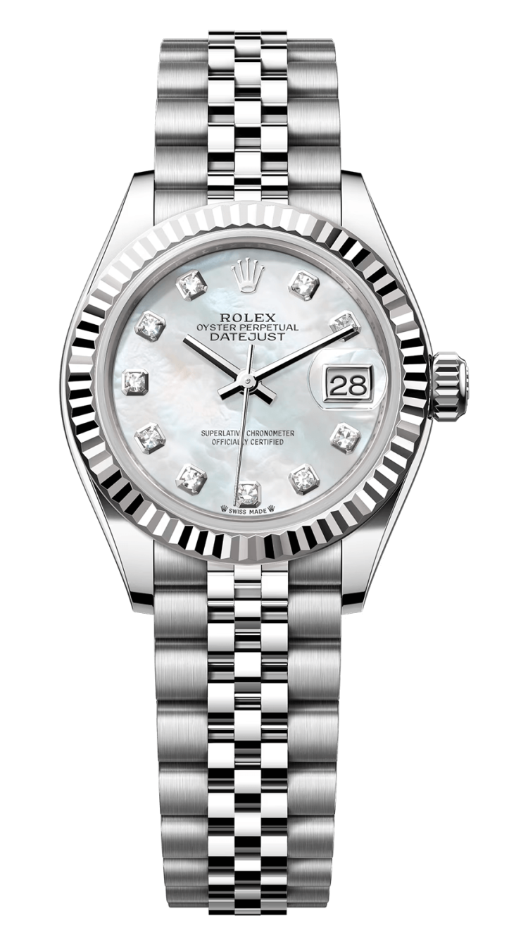 Rolex Lady-Datejust 28 White Rolesor Mother-of-Pearl Jubilee Ladies Watch photo 1