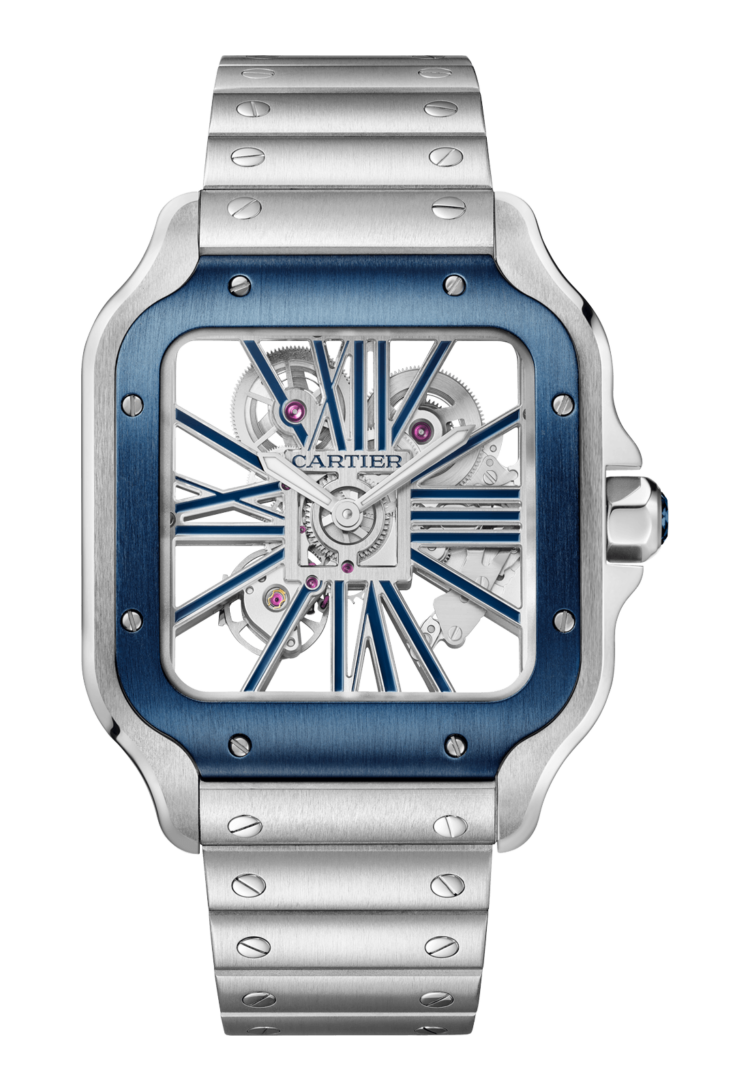 Cartier Santos de Cartier Large Model Blue Skeleton Steel Men's Watch photo 1