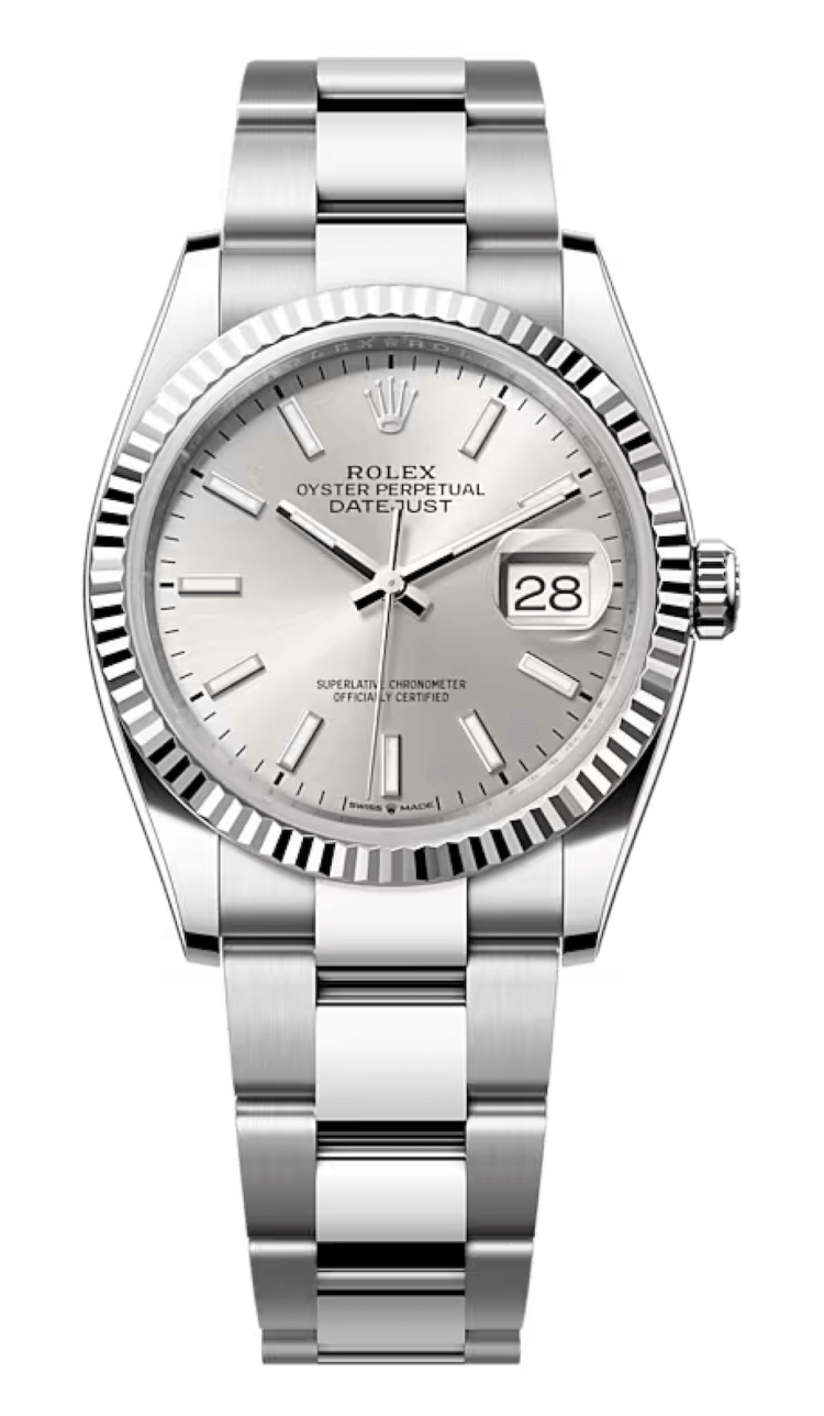 Rolex Datejust 36 White Rolesor Silver Sunray Oyster Unisex Watch photo 1