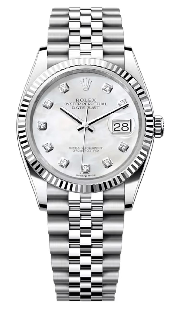 Rolex Datejust 36 White Rolesor Mother-of-Pearl Diamond Jubilee Unisex Watch photo 1