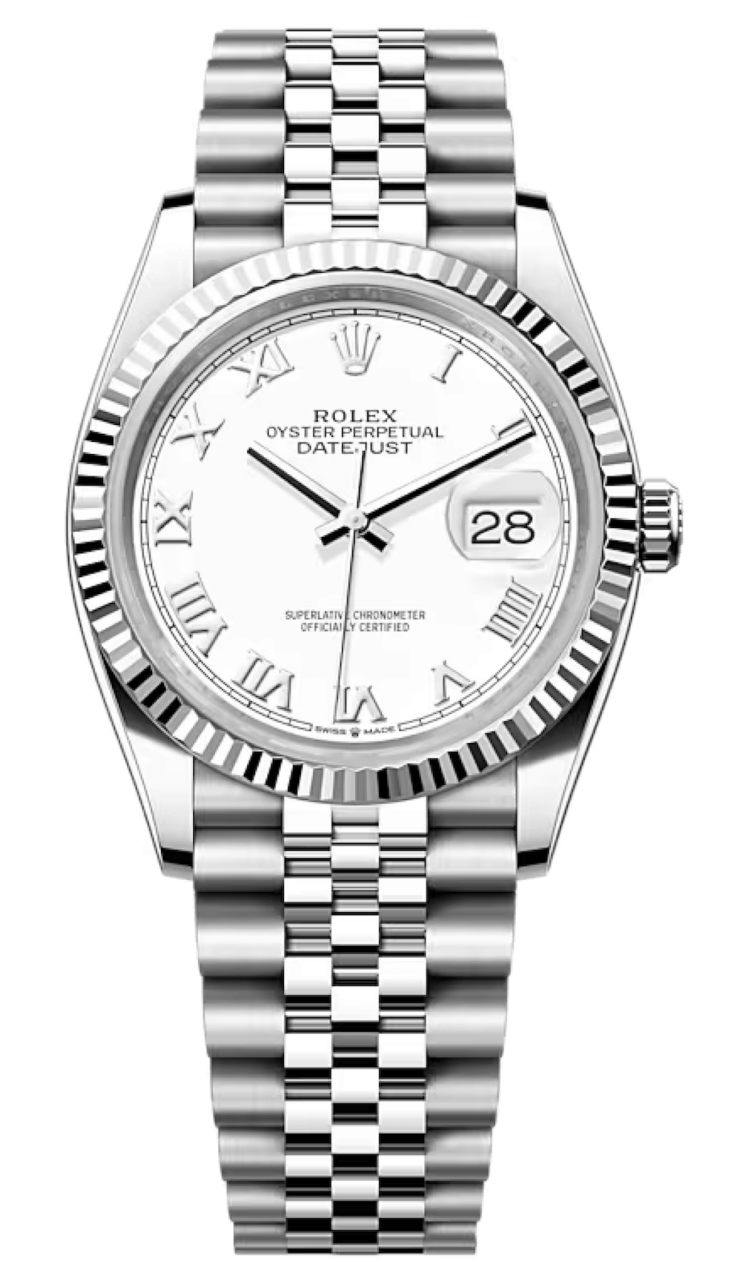 Rolex Datejust 36 White Rolesor White Roman Jubilee Unisex Watch photo 1