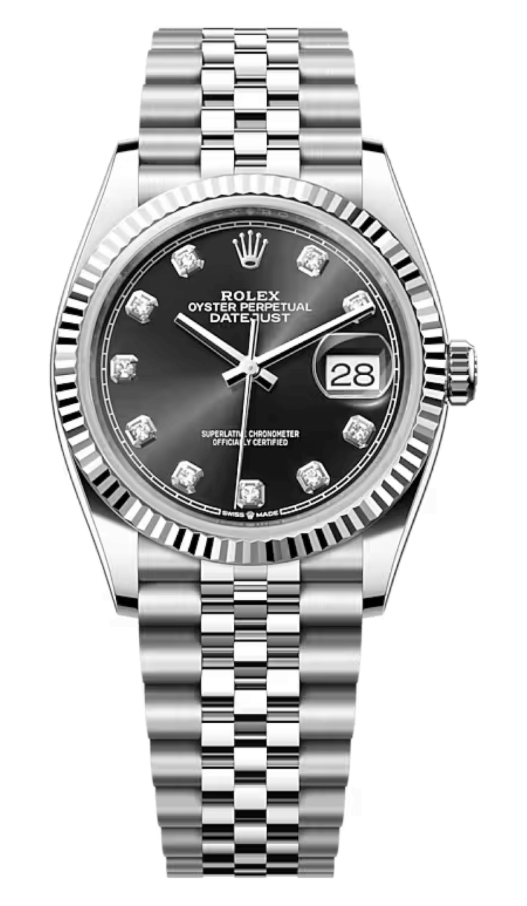 Rolex Datejust 36 White Rolesor Bright Black Diamond Jubilee Unisex Watch photo 1
