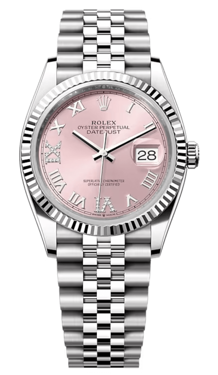 Rolex Datejust 36 White Rolesor Diamond Pink Sunray Jubilee Unisex Watch photo 1