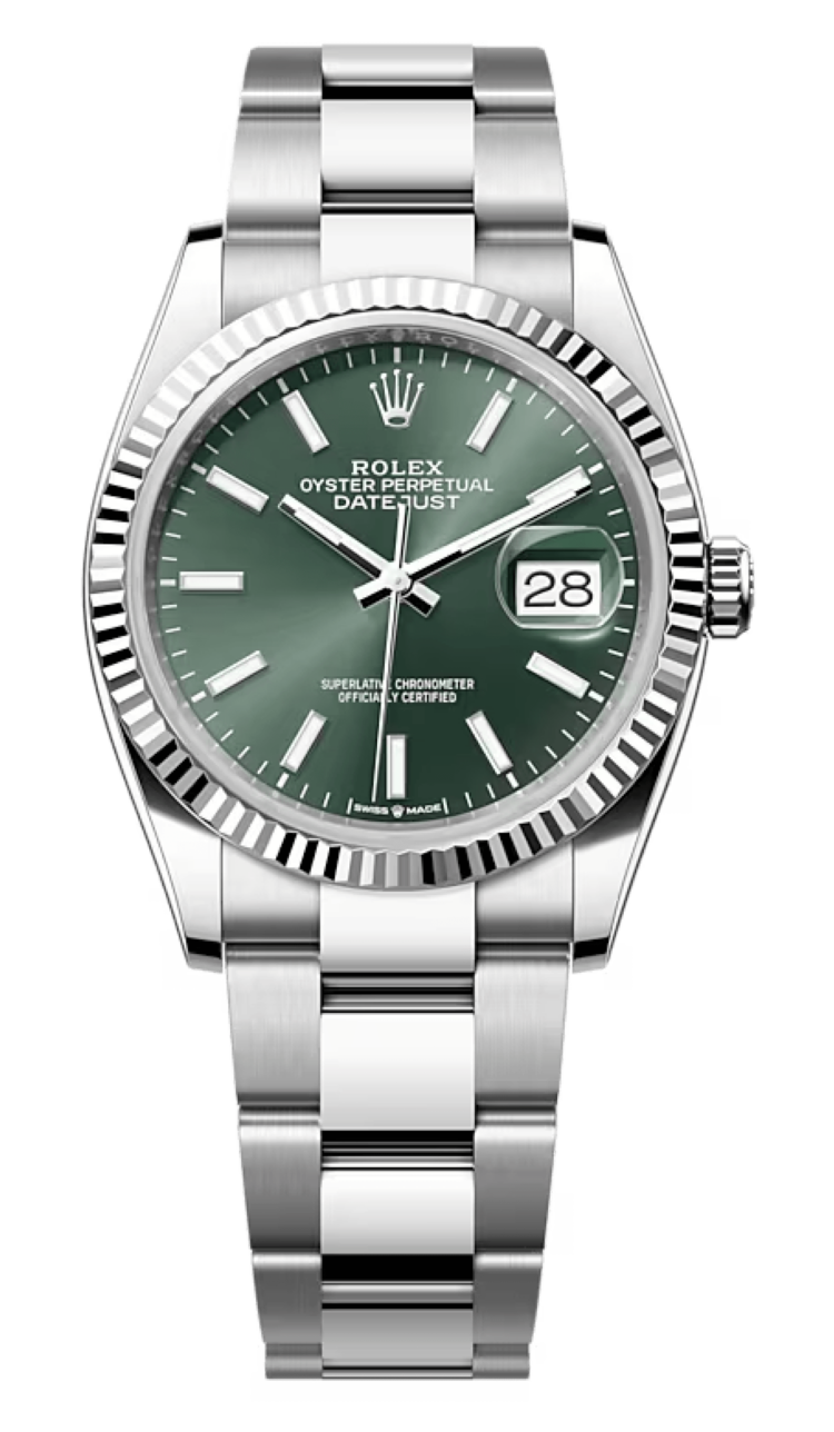 Rolex Datejust 36 White Rolesor Mint Green Oyster Unisex Watch photo 1