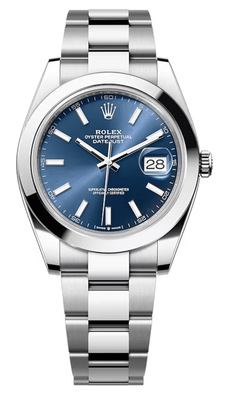 Rolex Datejust 41 Bright Blue Stainless Steel Smooth Oyster Men's Watch photo 1