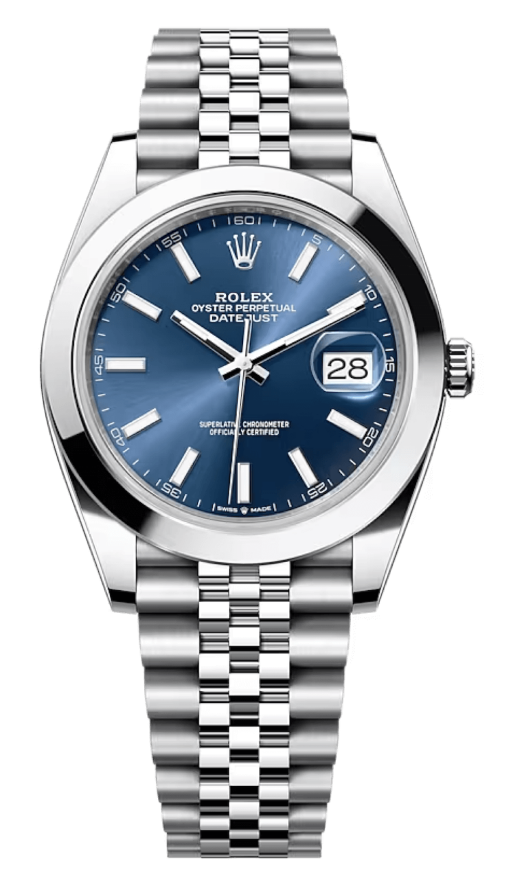 Rolex Datejust 41 Bright Blue Oystersteel Smooth Jubilee Men's Watch photo 1