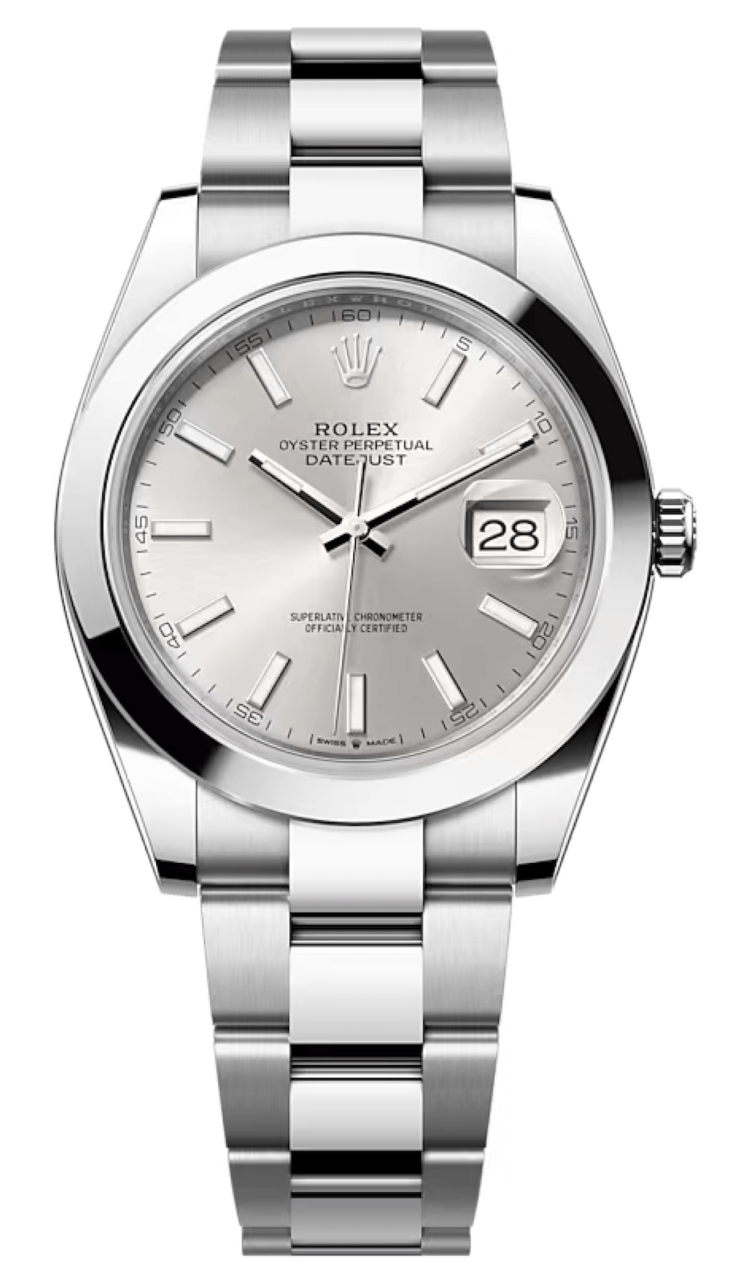 Rolex Datejust 41 Silver Sunray Stainless Steel Smooth Oyster Men's Watch photo 1