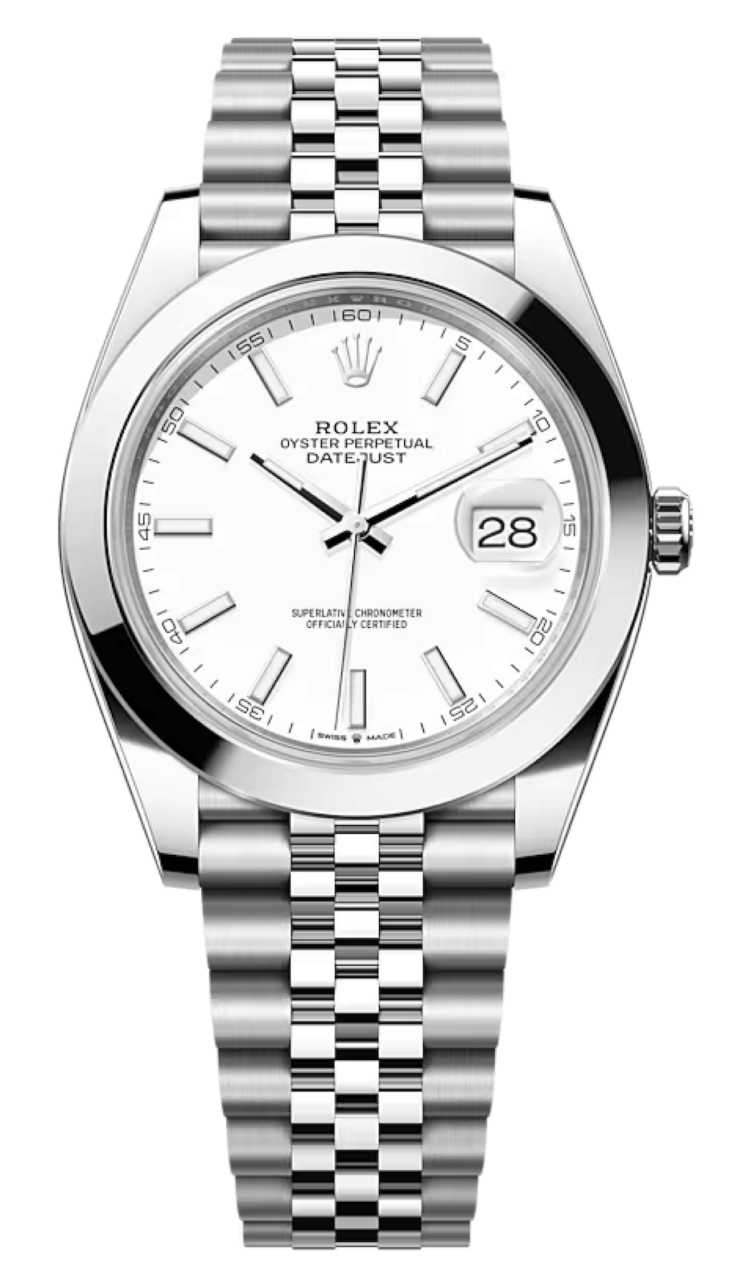 Rolex Datejust 41 White Lacquer Stainless Steel Smooth Jubilee Men's Watch photo 1