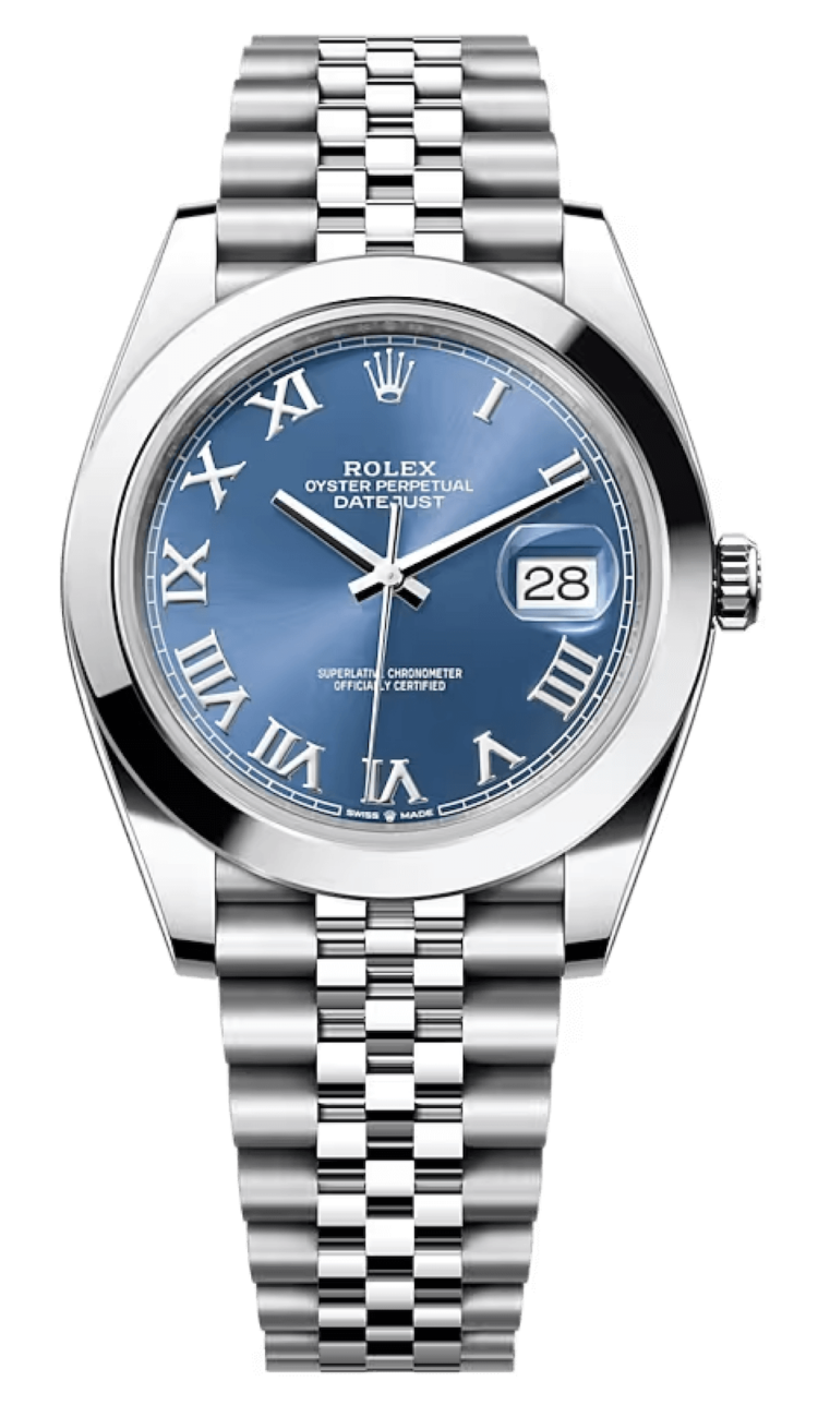 Rolex Datejust 41 Azzurro Blue Roman Dial Oystersteel Smooth Jubilee Men's Watch photo 1
