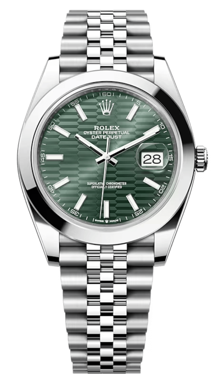 Rolex Datejust 41 Fluted Green Stainless Steel Smooth Jubilee Men's Watch photo 1