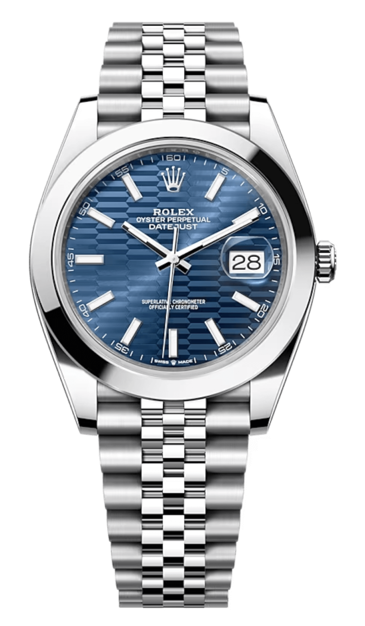 Rolex Datejust 41 Fluted Motif Bright Blue Steel Smooth Jubilee Men's Watch photo 1