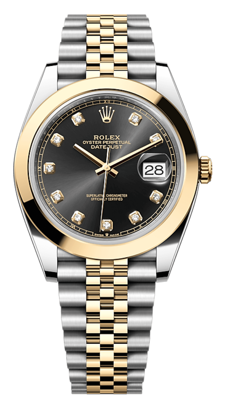 Rolex Datejust 41 Yellow Rolesor Diamond Black Smooth Jubilee Men's Watch photo 1
