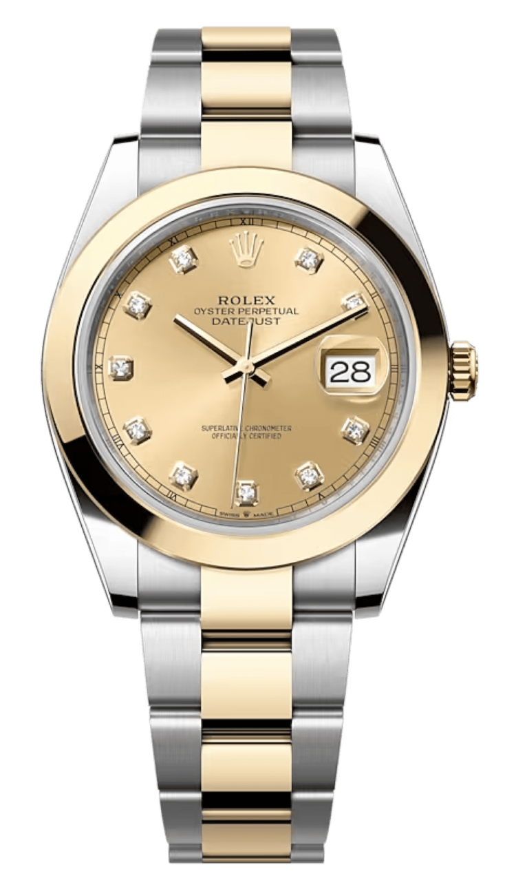 Rolex Datejust 41 Yellow Rolesor Champagne Diamond Smooth Oyster Men's Watch photo 1