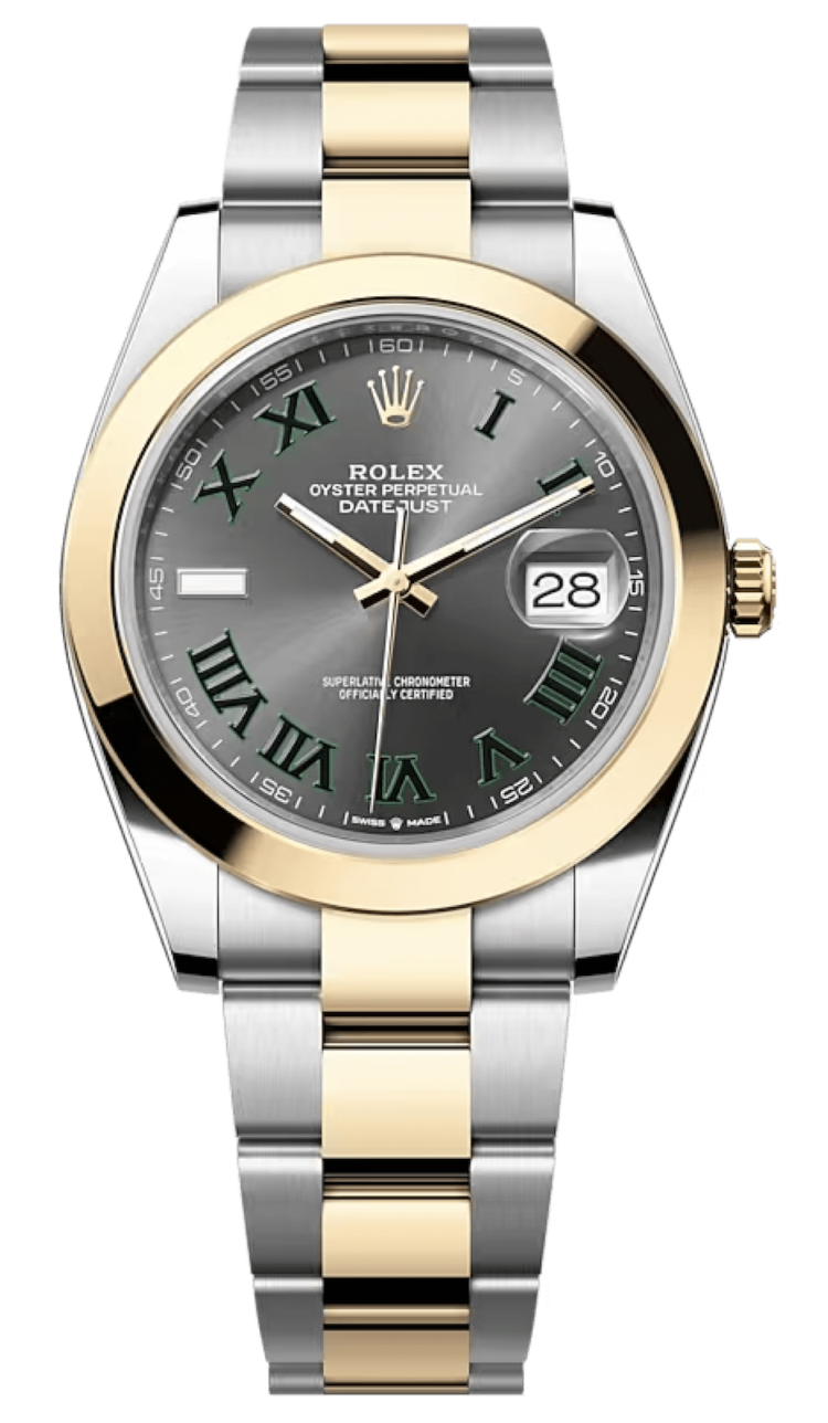 Rolex Datejust 41 Yellow Rolesor Slate Roman Smooth Bezel Oyster Men's Watch photo 1