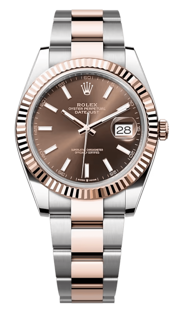 Rolex Datejust 41 Everose Rolesor Chocolate Fluted Oyster Men's Watch photo 1