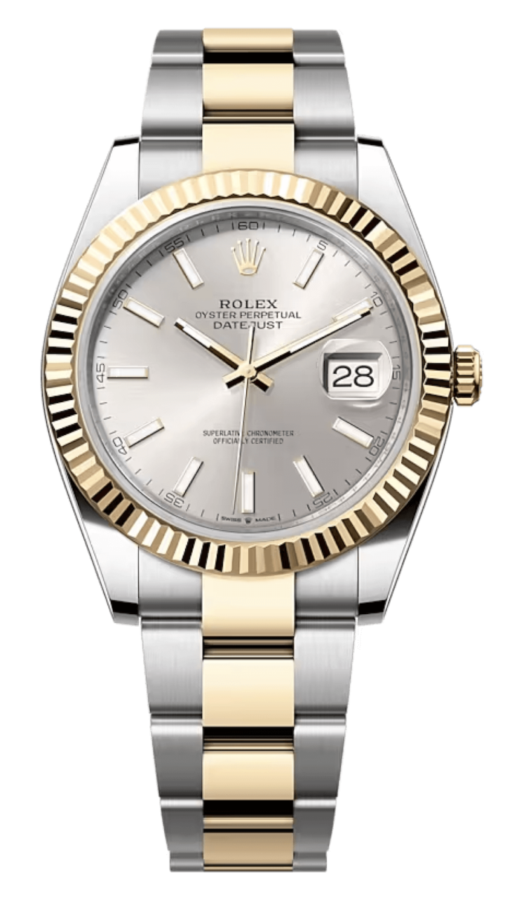 Rolex Datejust 41 Yellow Rolesor Silver Dial Fluted Oyster Men's Watch photo 1