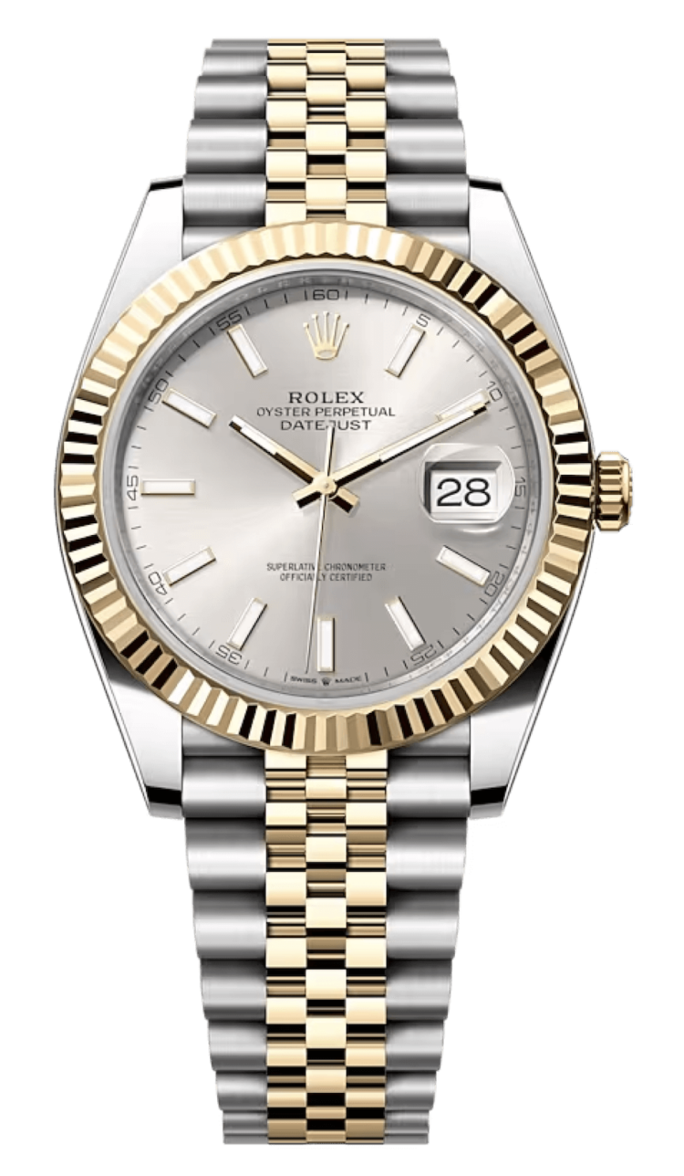Rolex Datejust 41 Yellow Rolesor Fluted Silver Dial Jubilee Men's Watch photo 1